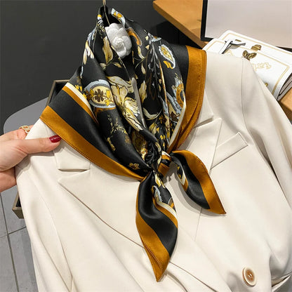 Damen Seidenschal quadratisch 70cm Halstuch Bandana Hijab Pashmina G