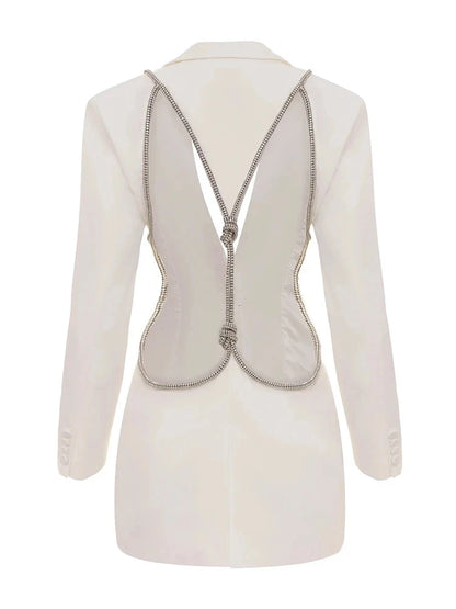 Elegantes Midi-Kleid mit Pailletten und Patchwork, schulterfrei und langärmelig – figurbetontes Design für Damen.