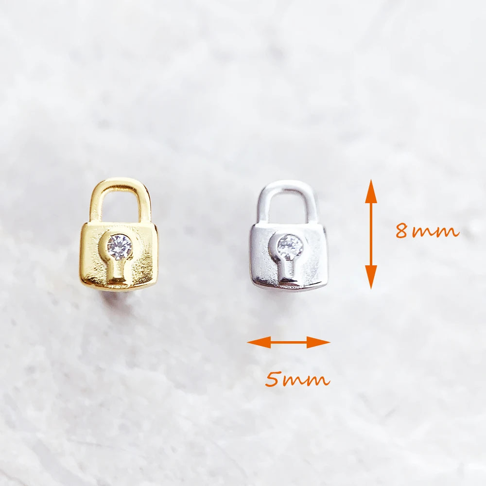 Damen-Ohrstecker Lock-Design aus Sterlingsilber
