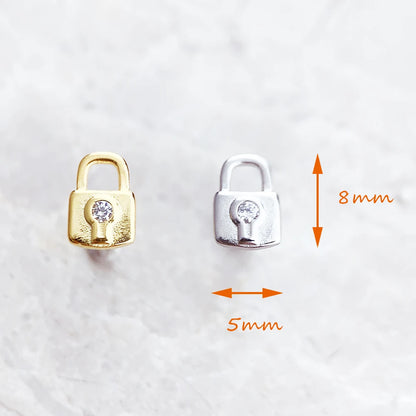 Damen-Ohrstecker Lock-Design trendig 925 Sterlingsilber