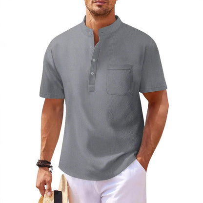 Langarm-Poloshirt für Herren mit Reverskragen – dünnes, vielseitiges Oberteil für Business und Freizeit in Uni-Farben, ideal für den Frühling und Herbst