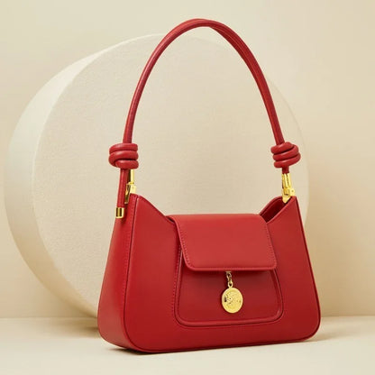 Spaltleder Schultertasche Rot | Alltagsbegleiter