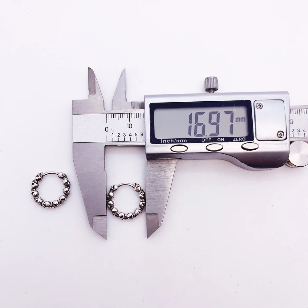 Damen-Creolen Schädel Scharnier Punk massiv aus Sterlingsilber
