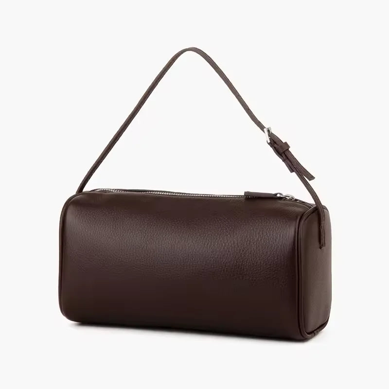 Rindsleder-Handtasche | Top-Handle Mit Schultergurt