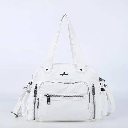 Damen-Satchel-Tasche Leopardenmuster, Top-Handle Innenfach mit Reißverschluss und viel Stauraum