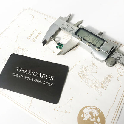 Damen-Charm-Anhaenger Kleeblatt Herz Glueck aus Sterlingsilber