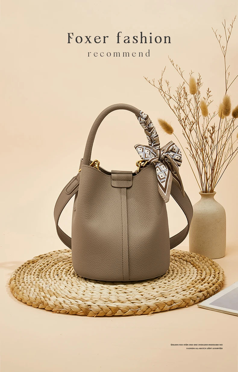 Damen Schultertasche Crossbody aus echtem Leder und Mikrofaser