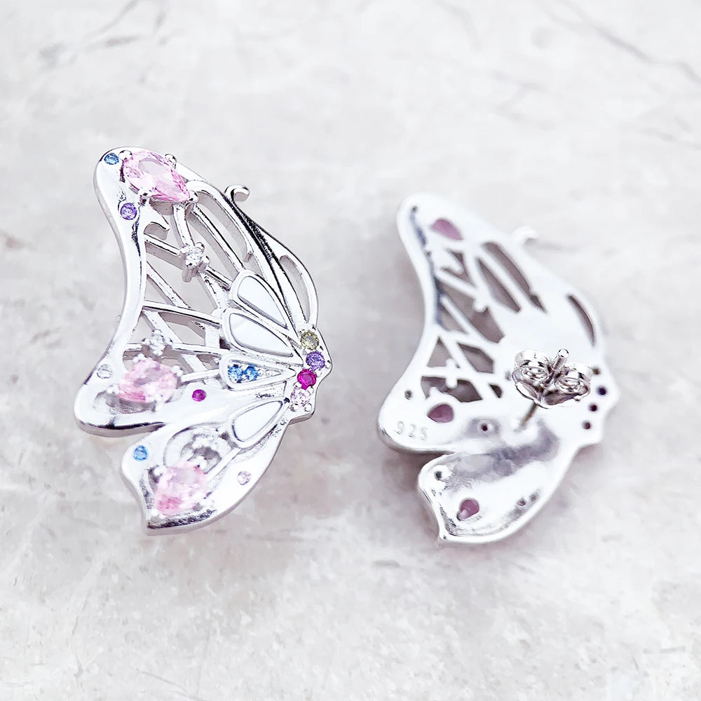 Damen-Ohrringe Schmetterling stilvolles Böhmen aus Sterlingsilber