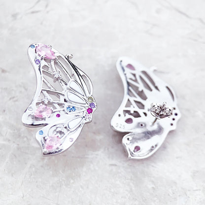 Damen-Ohrringe Schmetterling stilvolles Böhmen aus Sterlingsilber