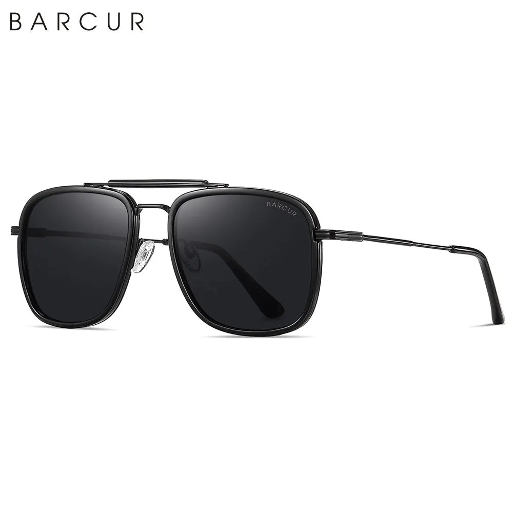 Sonnenbrille quadratisch Luxus Farbverlauf polarisiert Spiegel Herren