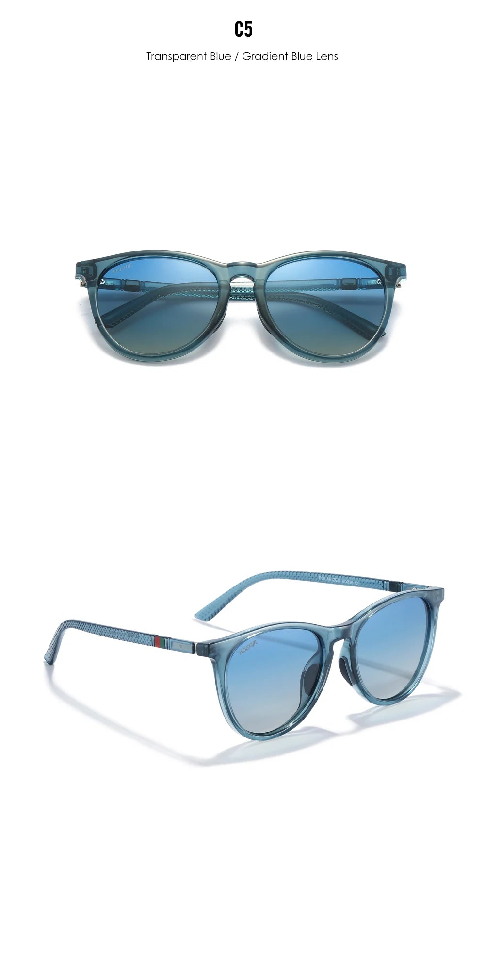 Damen-Sonnenbrille oval Vintage polarisiert Metallscharnier elegant