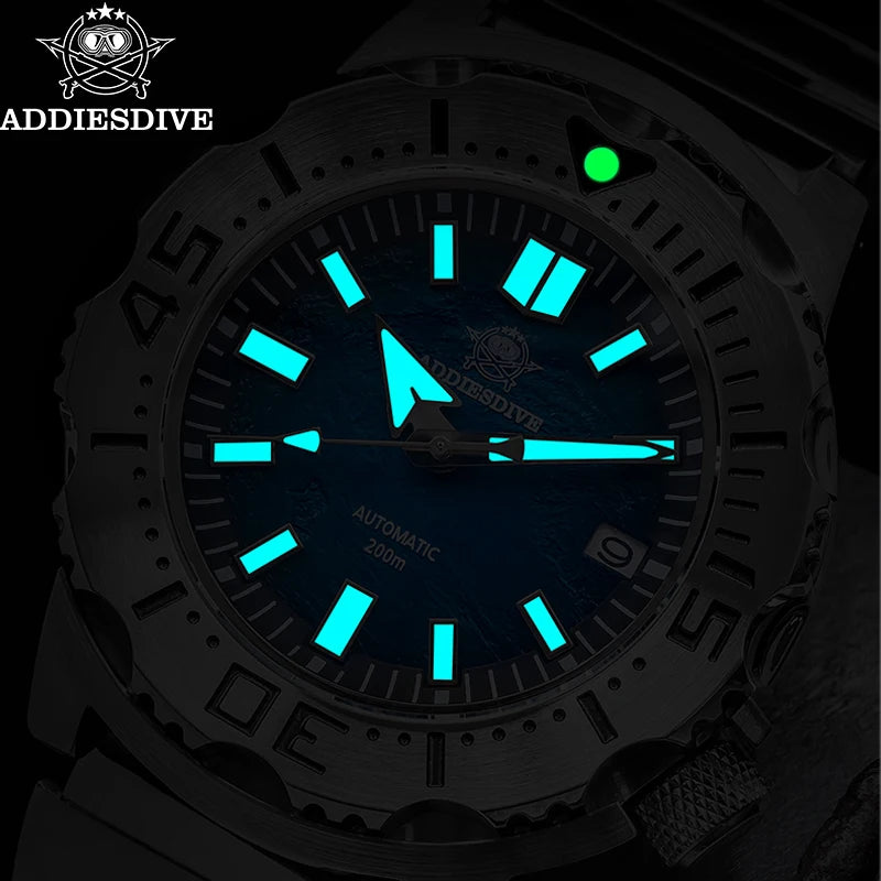 Herren-Taucheruhr mit Surf-Blue-Zifferblatt und NH35-Automatikwerk