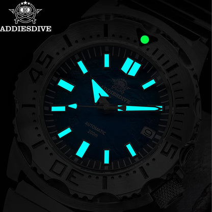 Herren-Taucheruhr mit Surf-Blue-Zifferblatt und NH35-Automatikwerk