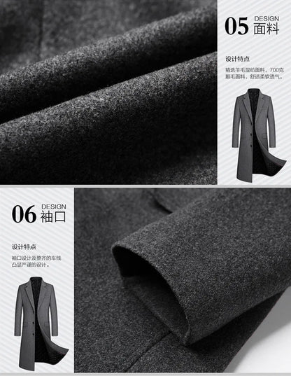 Wollmantel für Herren in Schwarz-Grau – Modern & elegant