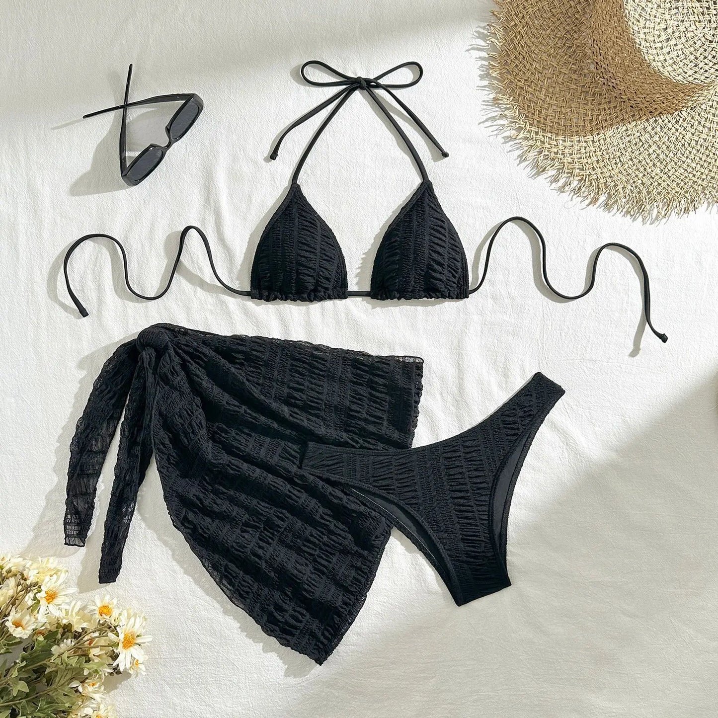 Sexy Bikini-Set mit Push-up und Bordüren – Perfekt für Strand und Pool