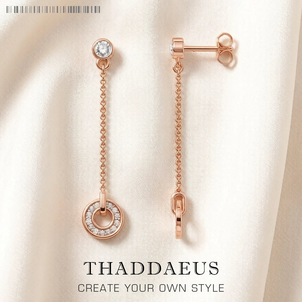 Damen-Ohrtropfen rund Rosegold romantisch 925 Sterlingsilber