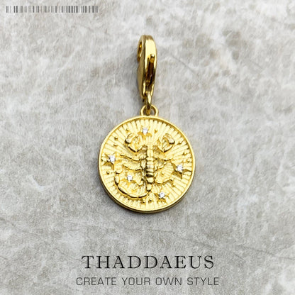 Damen-Charm-Anhänger Sternzeichen Horoskop Vintage II aus Sterlingsilber