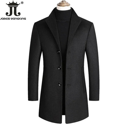 Eleganter Wollmantel für Herren – Herbst & Winter