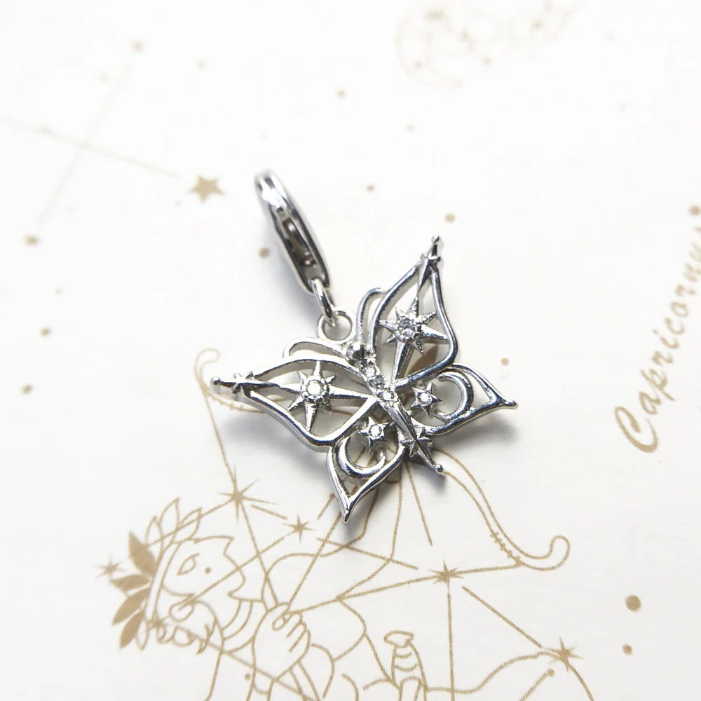 Damen-Charm-Anhänger Schmetterling Natur Sommer aus Sterlingsilber
