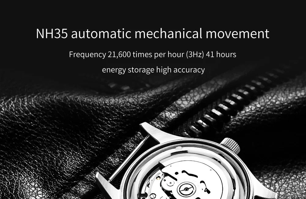 Herren-Taucheruhr mit C3-Leuchtmasse und NH35A-Automatikwerk