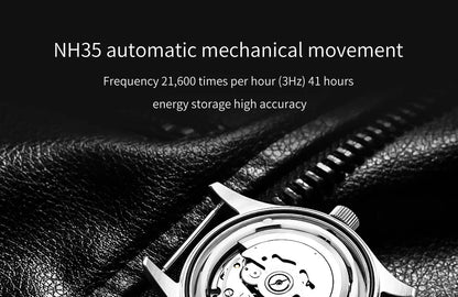 Herren-Taucheruhr mit C3-Leuchtmasse und NH35A-Automatikwerk