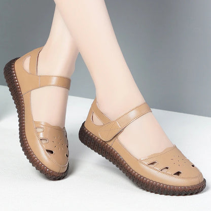 AIYUQI 2025 neue frauen sandalen Flache sohlen nicht-slip hohl frauen schuhe Sommer große-größe weibliche sandalen