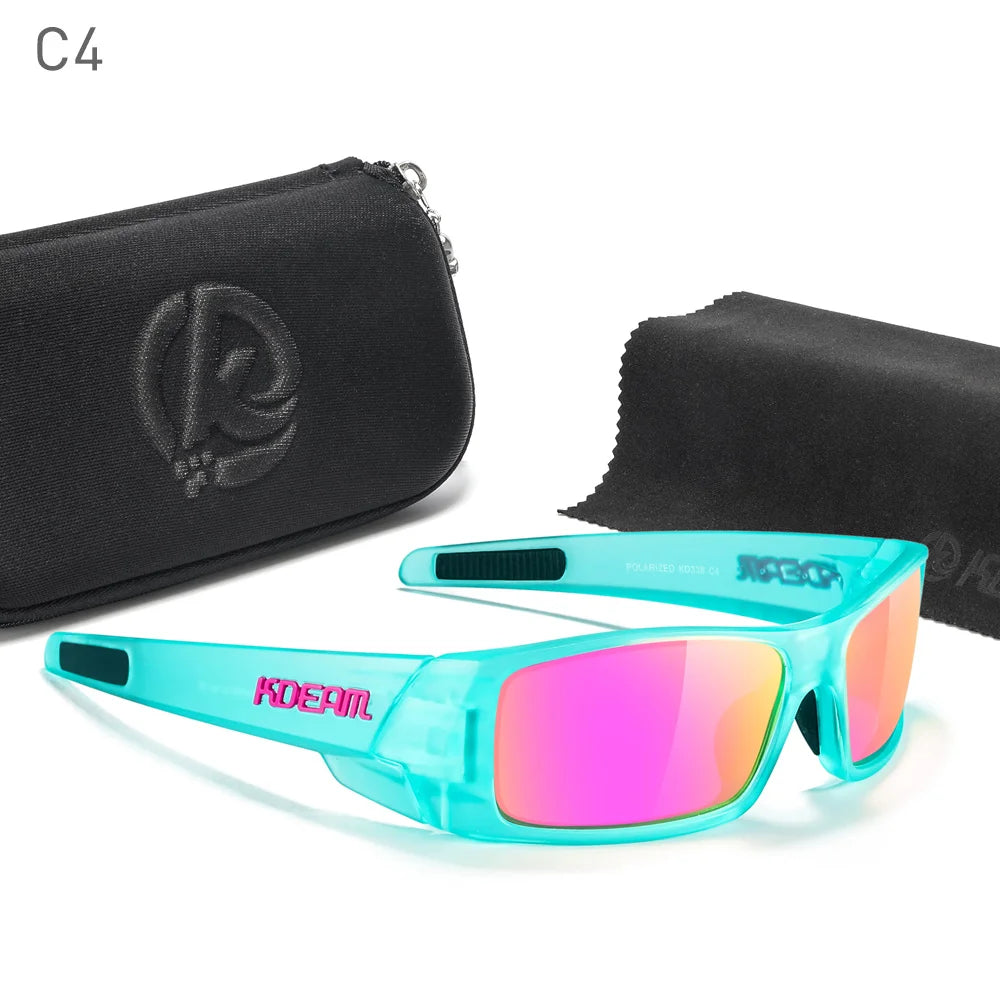 Sonnenbrille Angeln schwarz photochrom Nachtsicht Totenkopf-Etui Herren