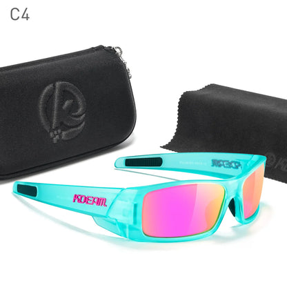 Sonnenbrille Angeln schwarz photochrom Nachtsicht Totenkopf-Etui Herren