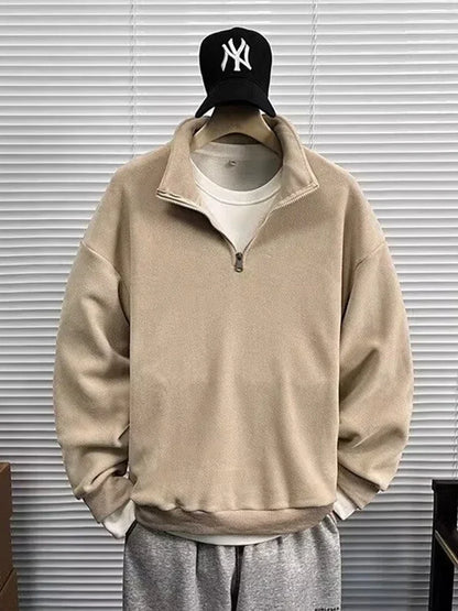 Herren Sweatshirt aus Polar Fleece im Y2K Vintage Stil mit Rollkragen