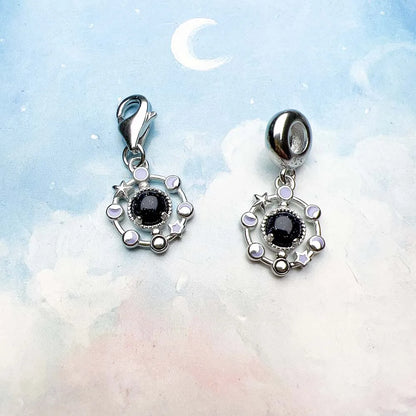 Damen-Charm-Anhänger Mondphasen handgefertigt II aus Sterlingsilber
