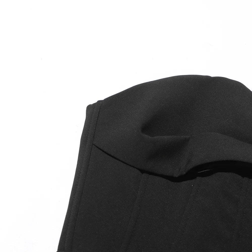 Minimalistischer Damen-Blazer mit Knopfleiste und Patchwork-Design – lockerer Schnitt, lange Ärmel und Taschen