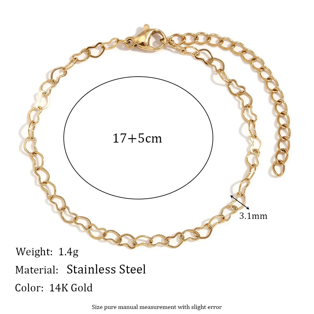 Damen-Armband mit Herzkette aus Edelstahl