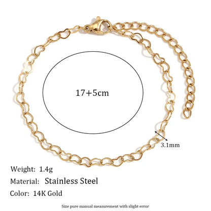 Damen-Armband mit Herzkette aus Edelstahl