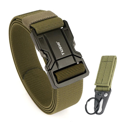 Herren-Gürtel Elastischer Gürtel Mit Metall-Schnellverschluss Für Outdoor Und Alltag Verstellbar Blau