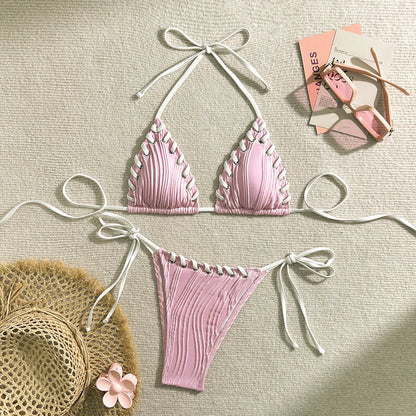 Weißer Push-Up-Bikini im brasilianischen Stil für Damen – ideal für Strand und Pool