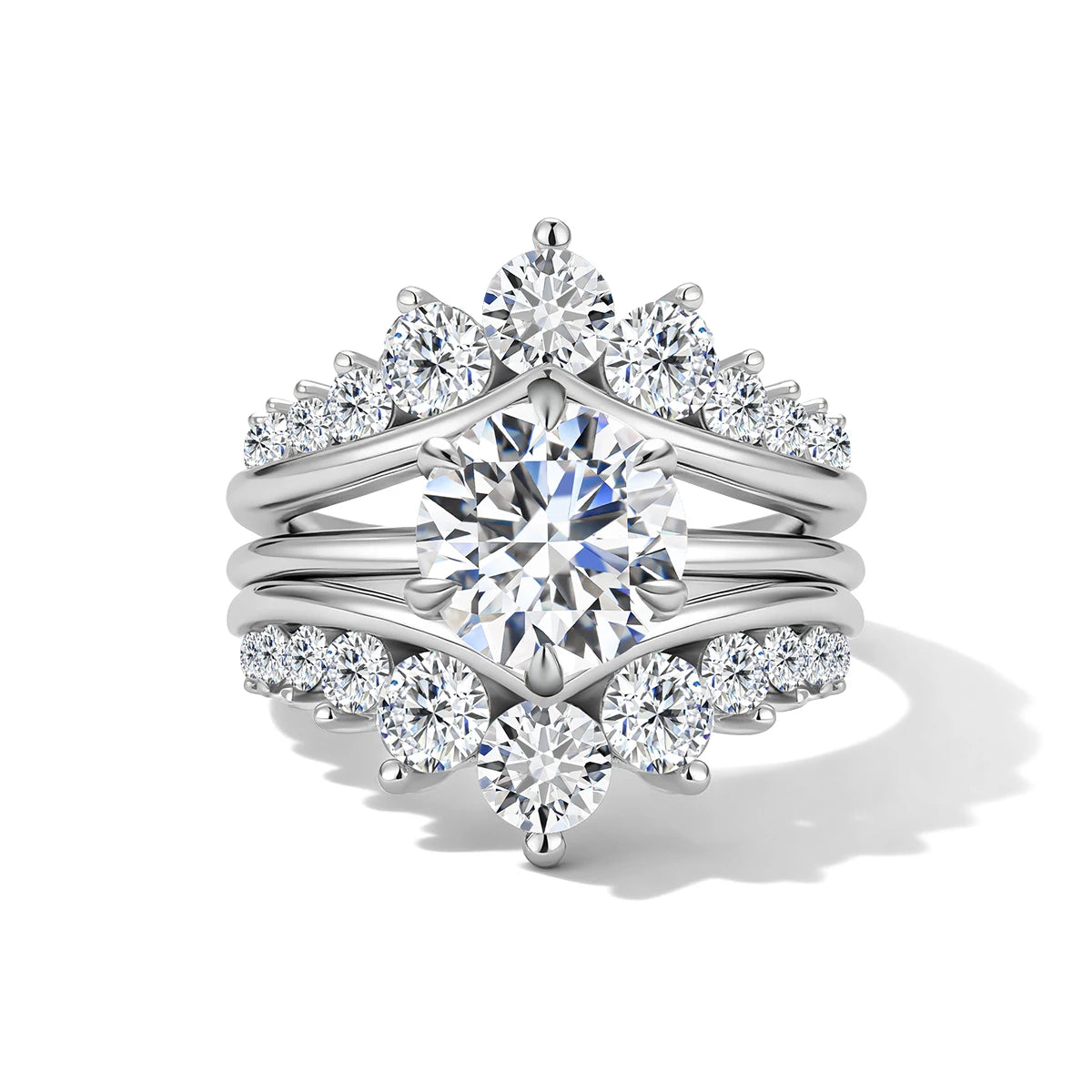 Damen-Verlobungsring-Verstärker aus Sterling Silber mit Moissanit Stein für funkelnde Hochzeiten
