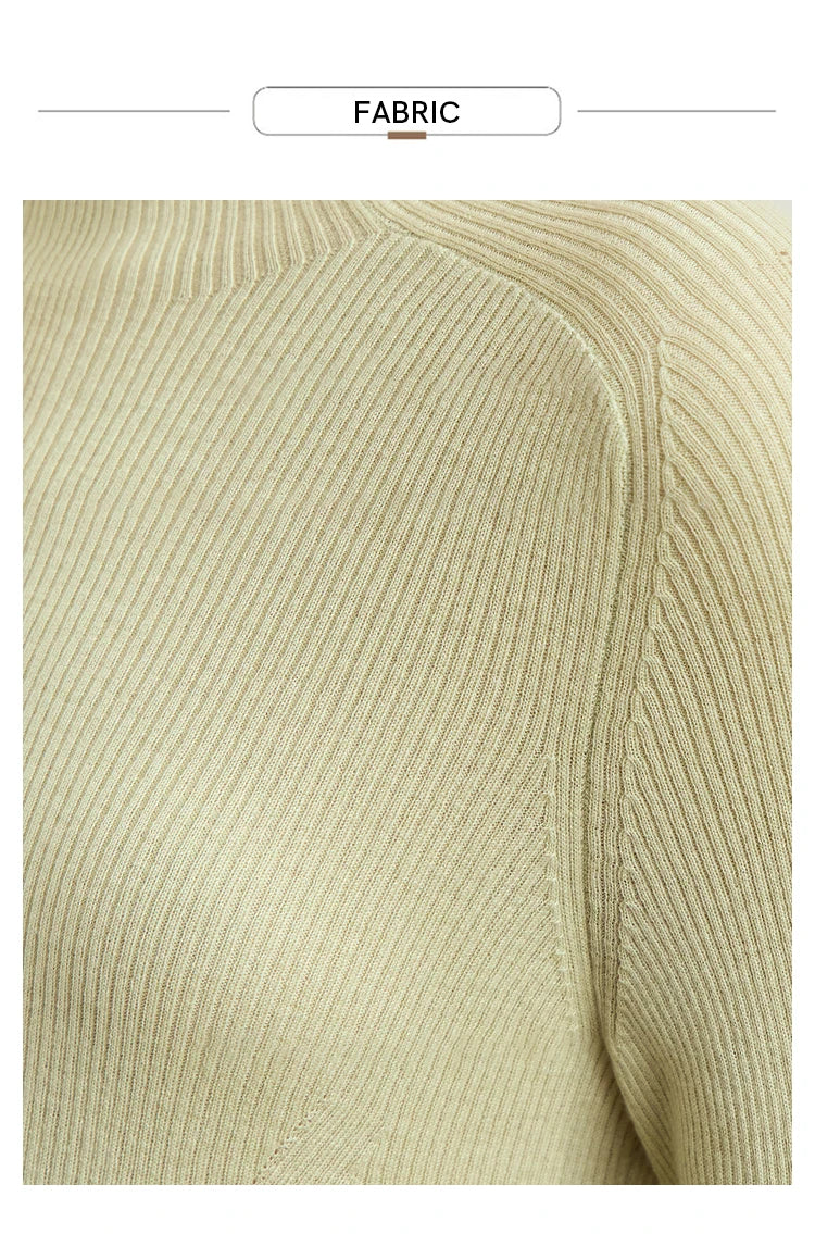 Damen-Halbrollkragen-Pullover Slim Raglan Wolle-Mix Herbst-Winter