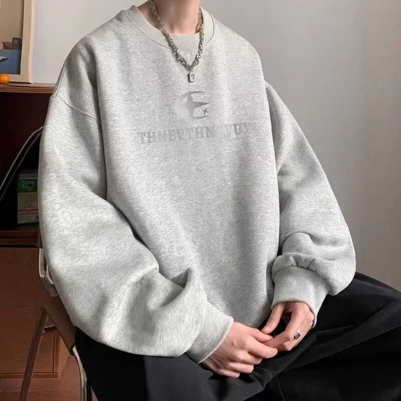 Herren Sweatshirt im y2k Stil mit O-Neck und Hip Hop Design
