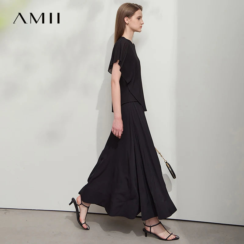 Damen Sommer-T-Shirt mit kurzen Schmetterlingsärmeln und Rundhalsausschnitt