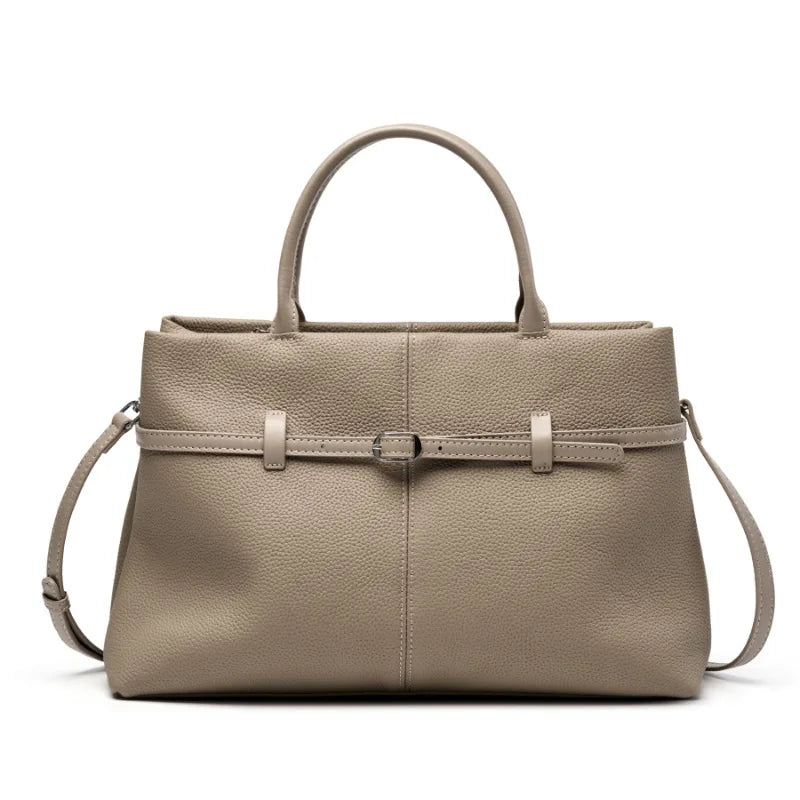 Leder-Top-Handle Tote | Vollnarbenleder Silberbeschläge