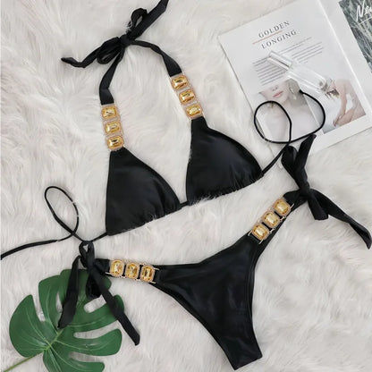 Dreiteiliges Damen-Bikini-Set im brasilianischen Stil – ideal für Strand und Pool
