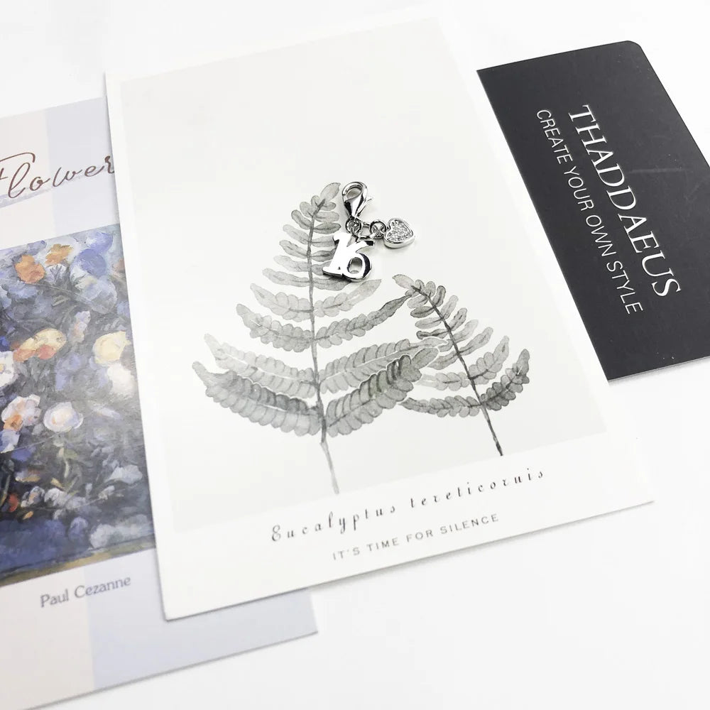 Damen-Charm-Anhänger Glückszahl 16 Geburtstagsgeschenk aus Sterlingsilber