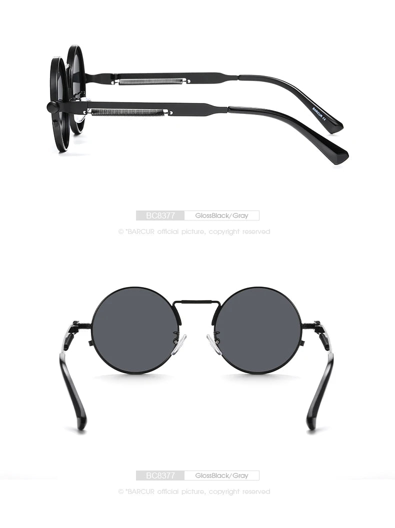 Sonnenbrille rund Steampunk Retro polarisiert UV400 Herren Damen