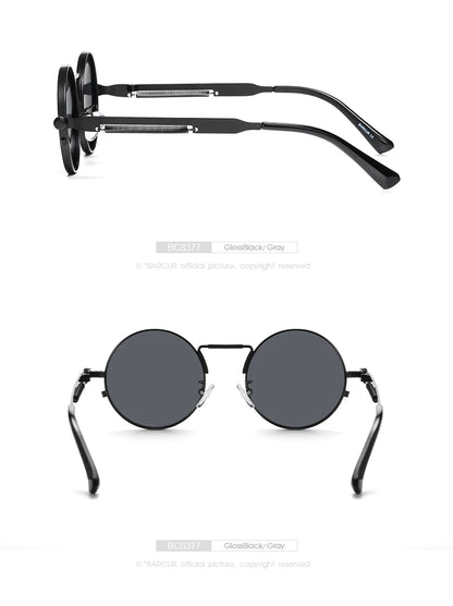 Sonnenbrille rund Steampunk Retro polarisiert UV400 Herren Damen