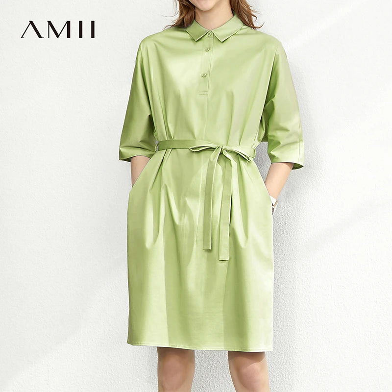 Elegantes Damen Hemdkleid Baumwolle Bequemer Fit Für Büro