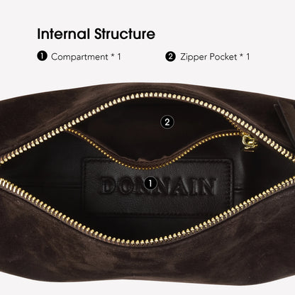 Lange Wildleder-Damentasche | Barrel-Form Schultertasche Luxus