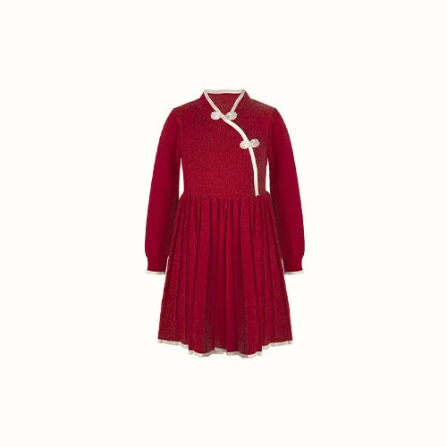 Weihnachtspullover für Kinder im Retro-Stil – Jacquard-Strick in Rosa, locker und niedlich, für Mädchen von 110cm bis 170cm