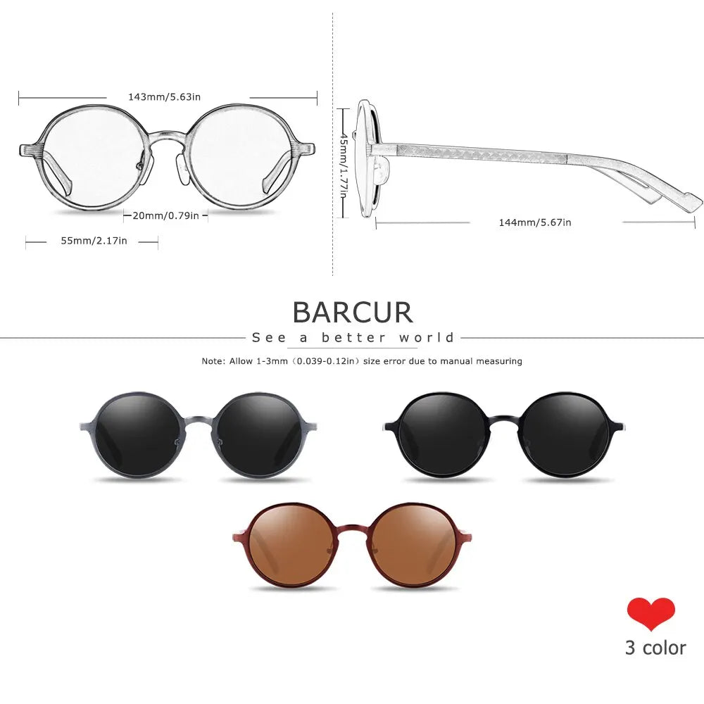 Sonnenbrille rund schwarz Retro Vintage polarisiert UV400 Herren Damen