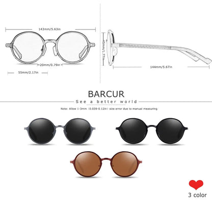 Sonnenbrille rund schwarz Retro Vintage polarisiert UV400 Herren Damen