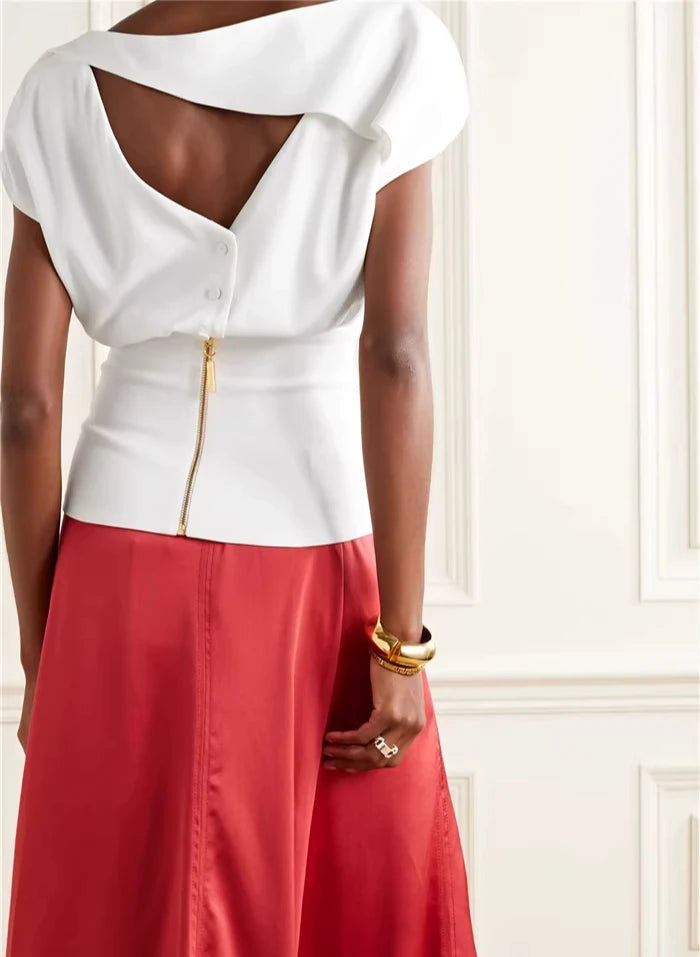 Colorblock-Blazer mit Spitzenbesatz und V-Ausschnitt – figurbetont und langärmelig für Damen